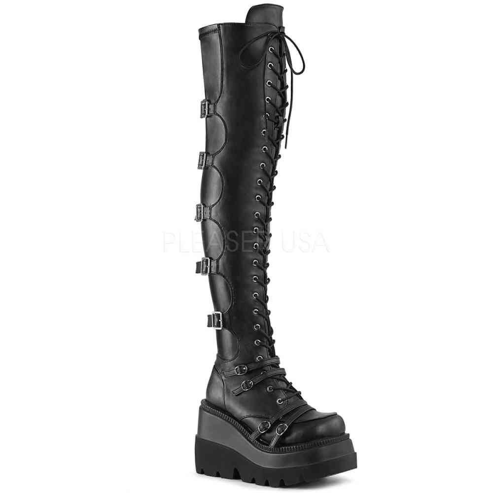 DemoniaCult - SHAKER350 Plateau overknee Laarzen - Zwart Product image